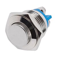 Выключатель-кнопка металл антивандальная Rexant 250V 3А (2с) (ON)-OFF Ø16.2 выпуклая  картинка